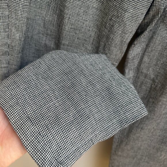 Eileen Fisher Hemp Organic Cotton Linen Grid Ankle Pants - Picture 3 of 8